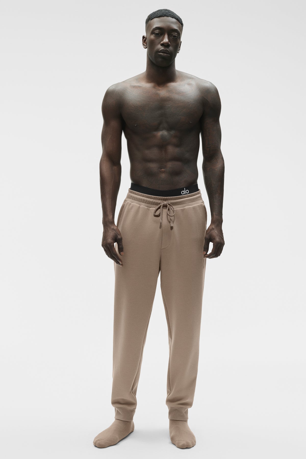Waffle Lounge Jogger - Gravel--4