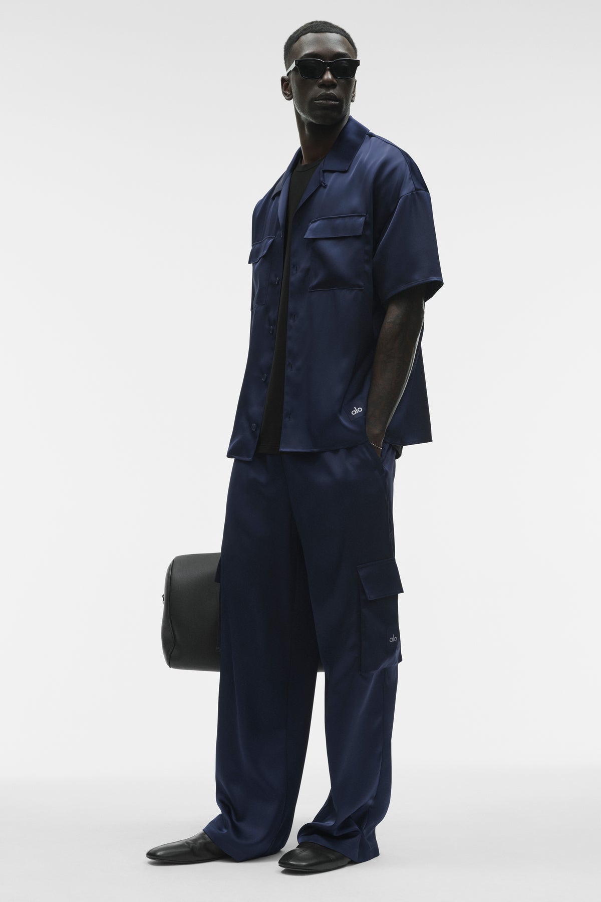 Satin Horizon Straight Leg Cargo Pant - Navy--0