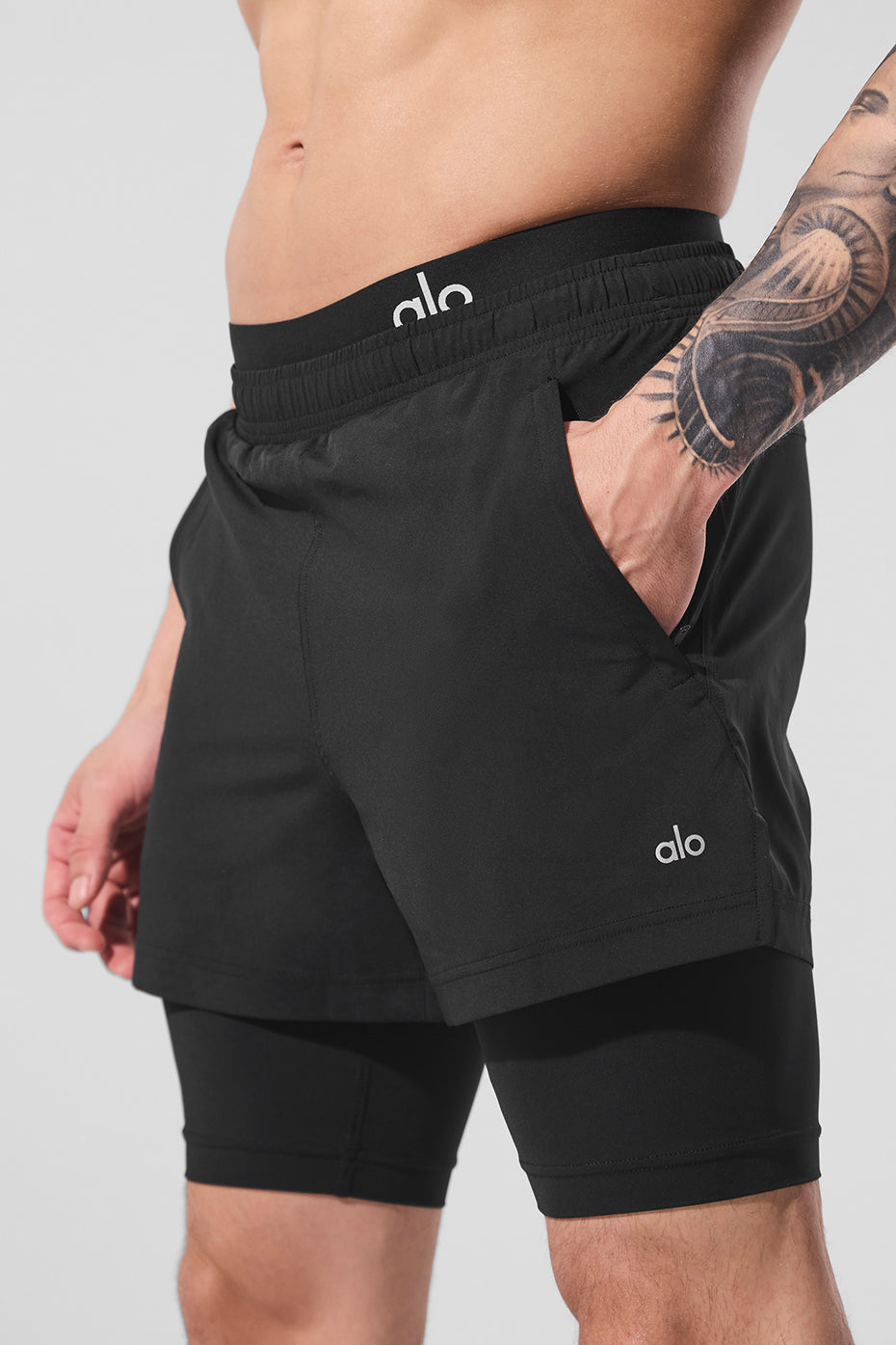 5" Revival 2-In-1 Short - Black/Black--1