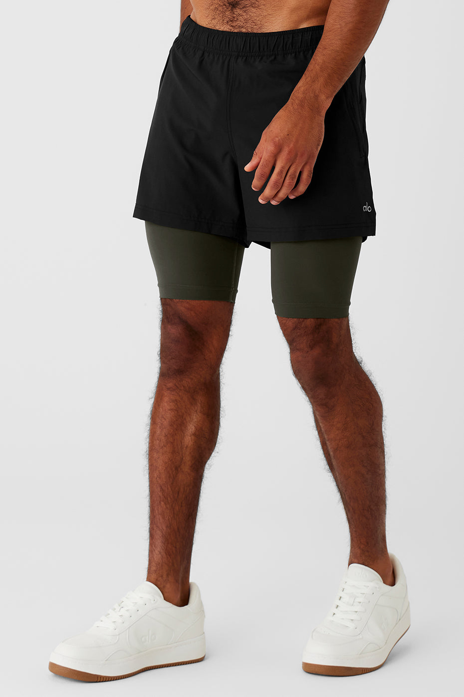 5" Revival 2-in-1 Short - Black/Stealth Green--2