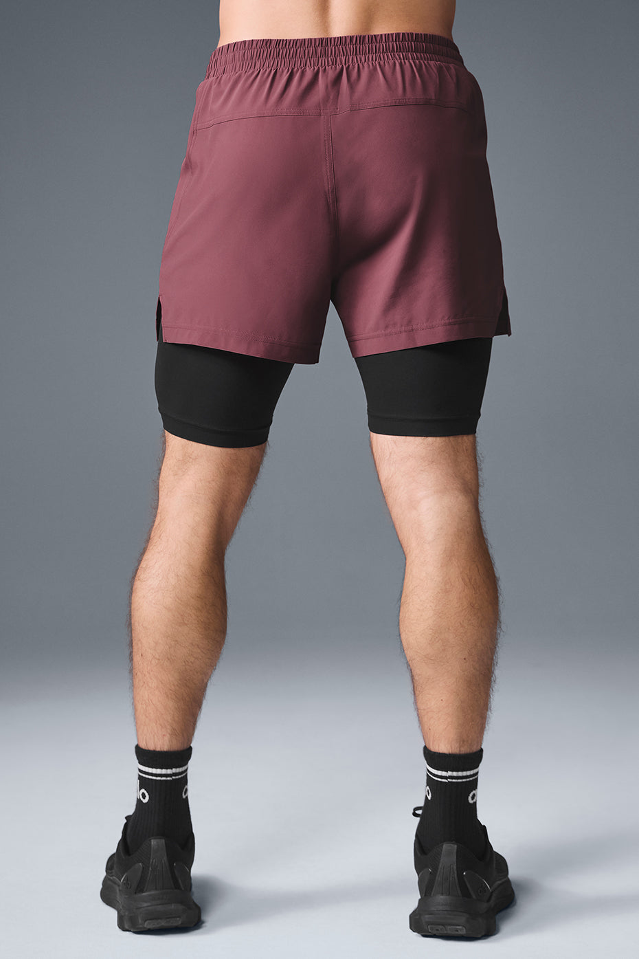 5" Revival 2-in-1 Short - Burgundy Truffle/Black--1