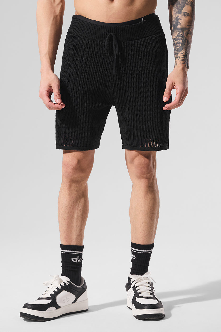 Open-Knit Short - Black--2