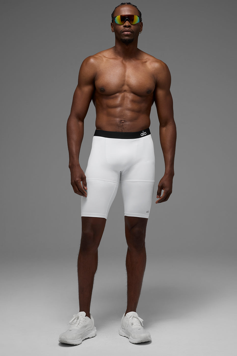 9" Flight Compression Short - White--3