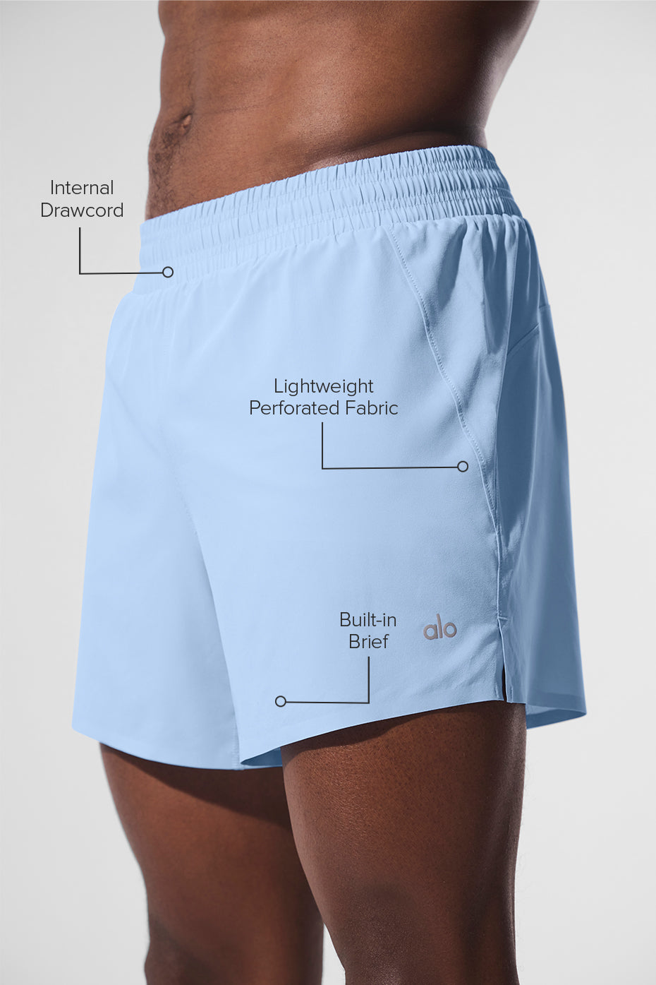 5" Adapt Running Short - Seashell Blue--1