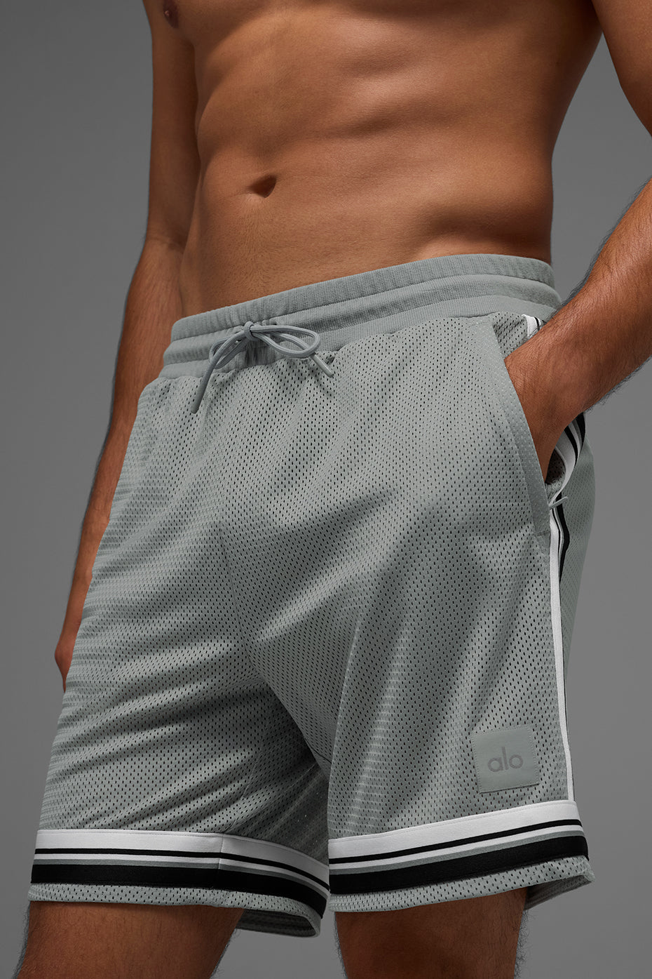 7" Key Mesh Basketball Short - Lunar Grey--1