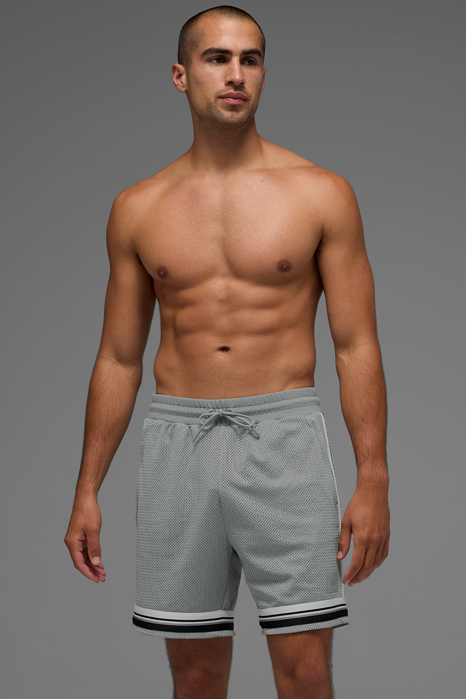 7" Key Mesh Basketball Short - Lunar Grey--0