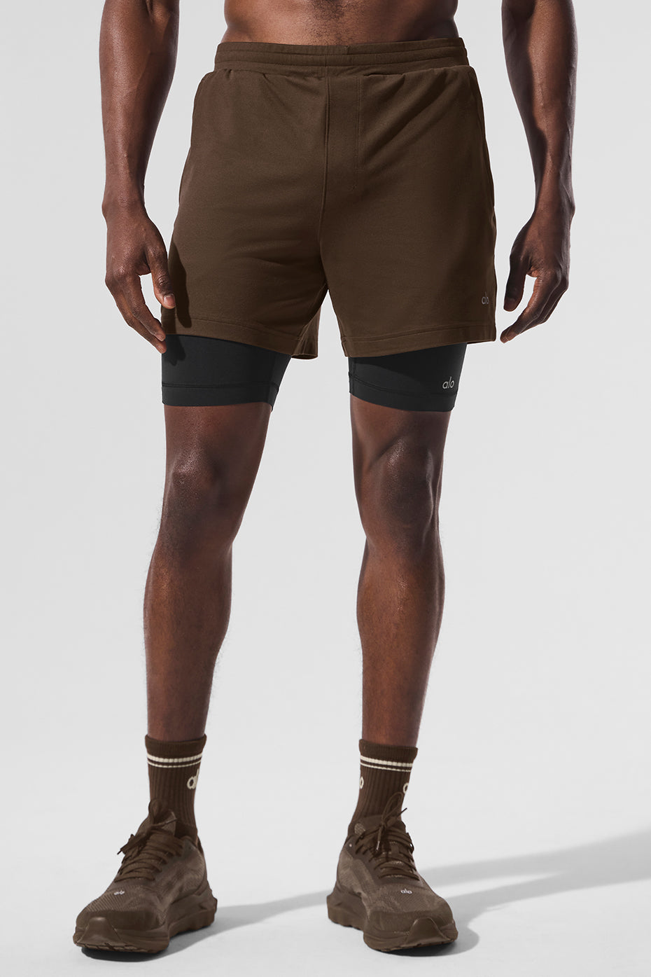 Conquer React 2-In-1 Performance Short - Espresso/Black--2