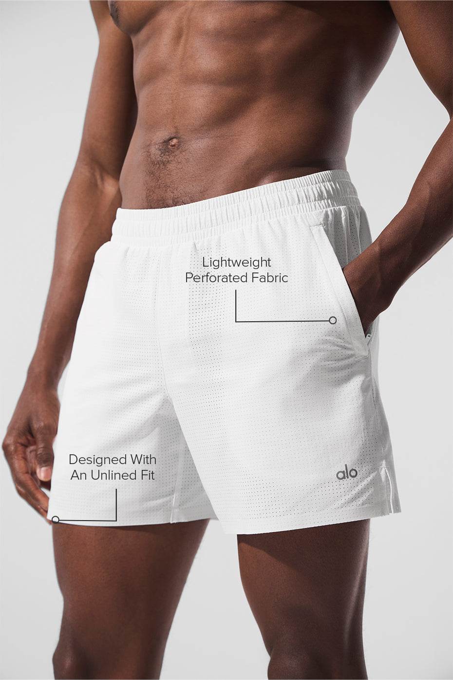 5" Traction Running Short - White--1