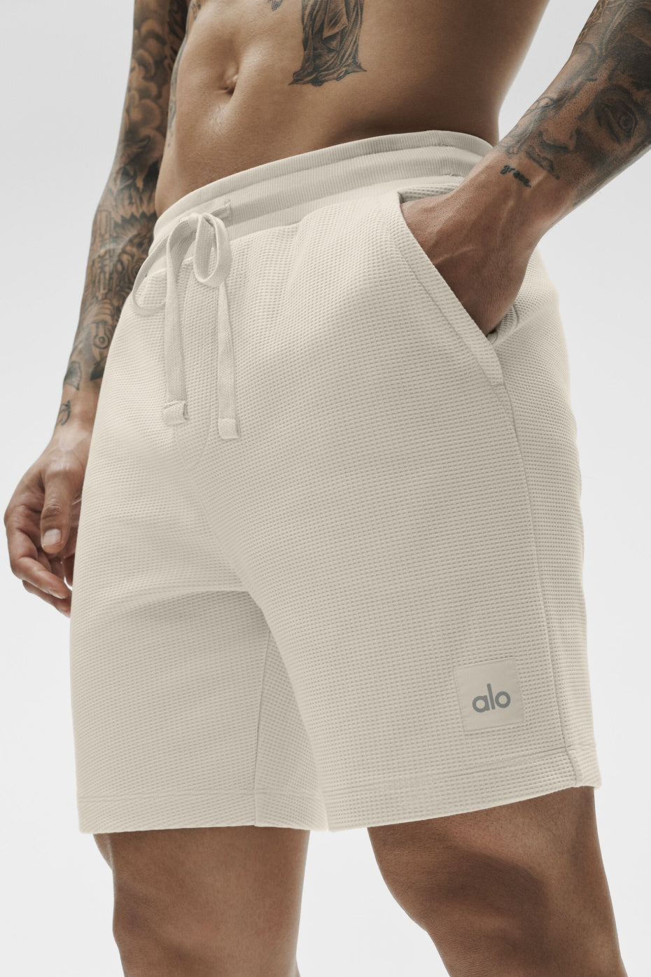 7" Waffle Lounge Short - Bone--1