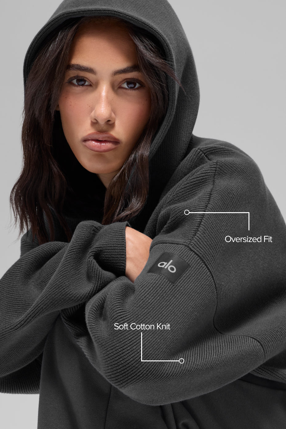 Scholar Hooded Sweater - Anthracite--1
