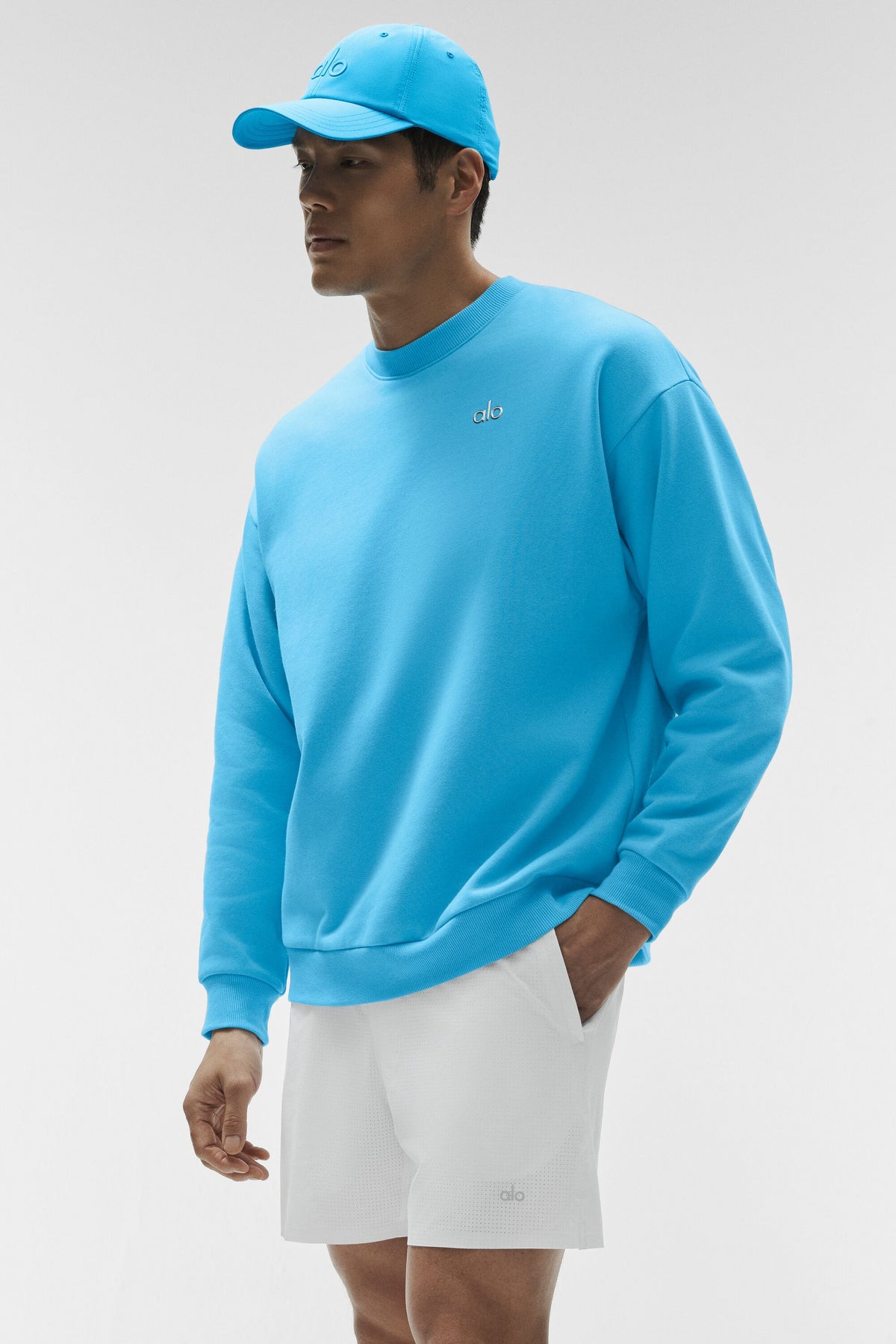 Accolade Crew Neck Pullover - Azure Blue--0