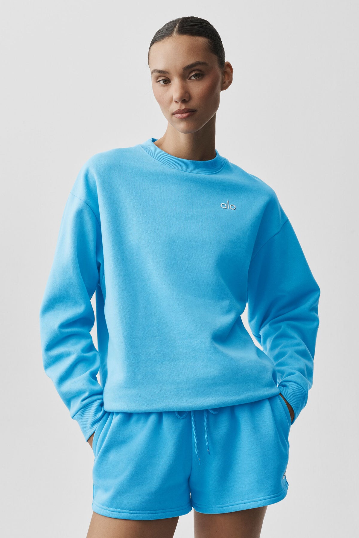 Accolade Crew Neck Pullover - Azure Blue--1