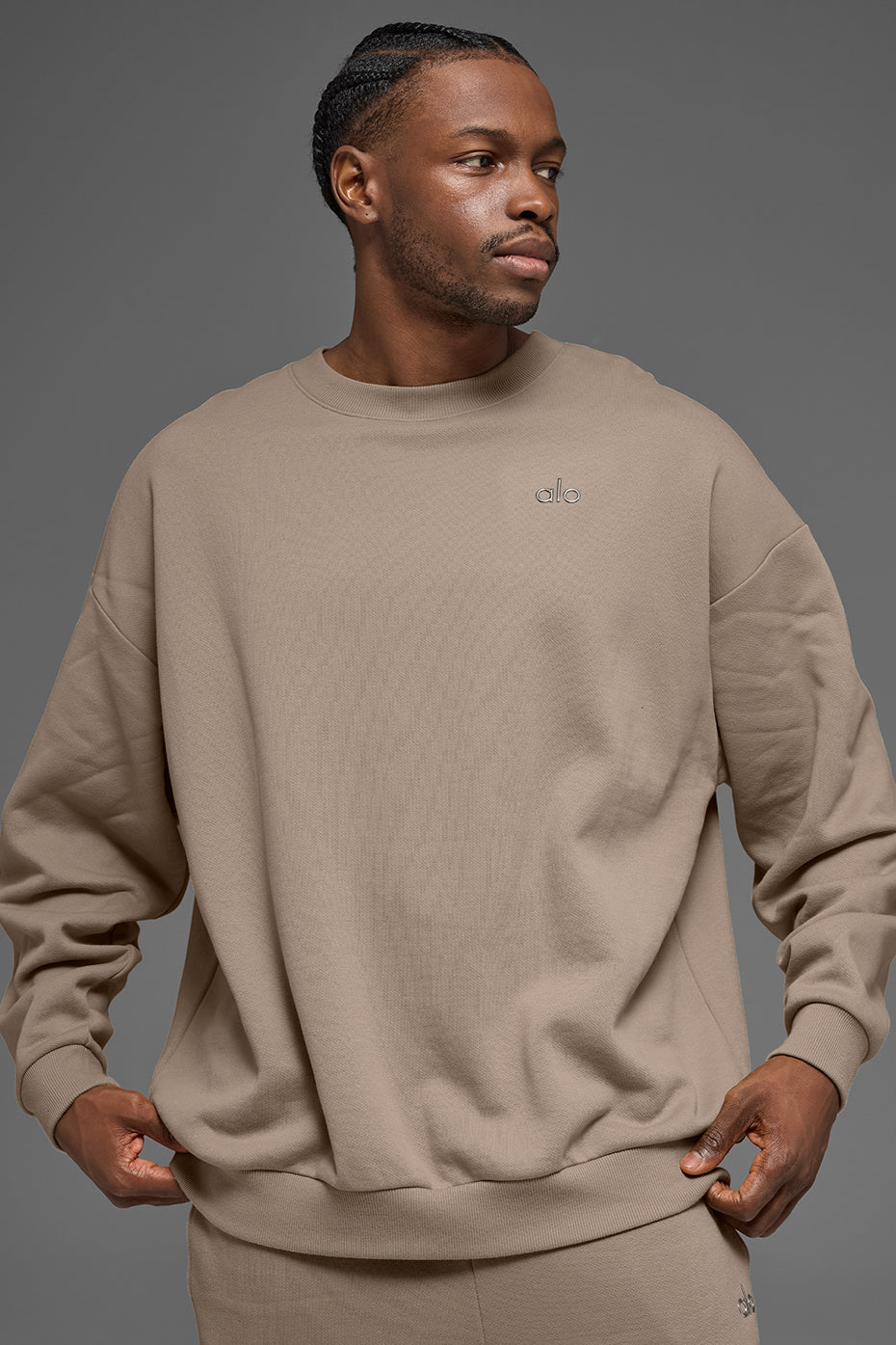 Accolade Crew Neck Pullover - Gravel--0
