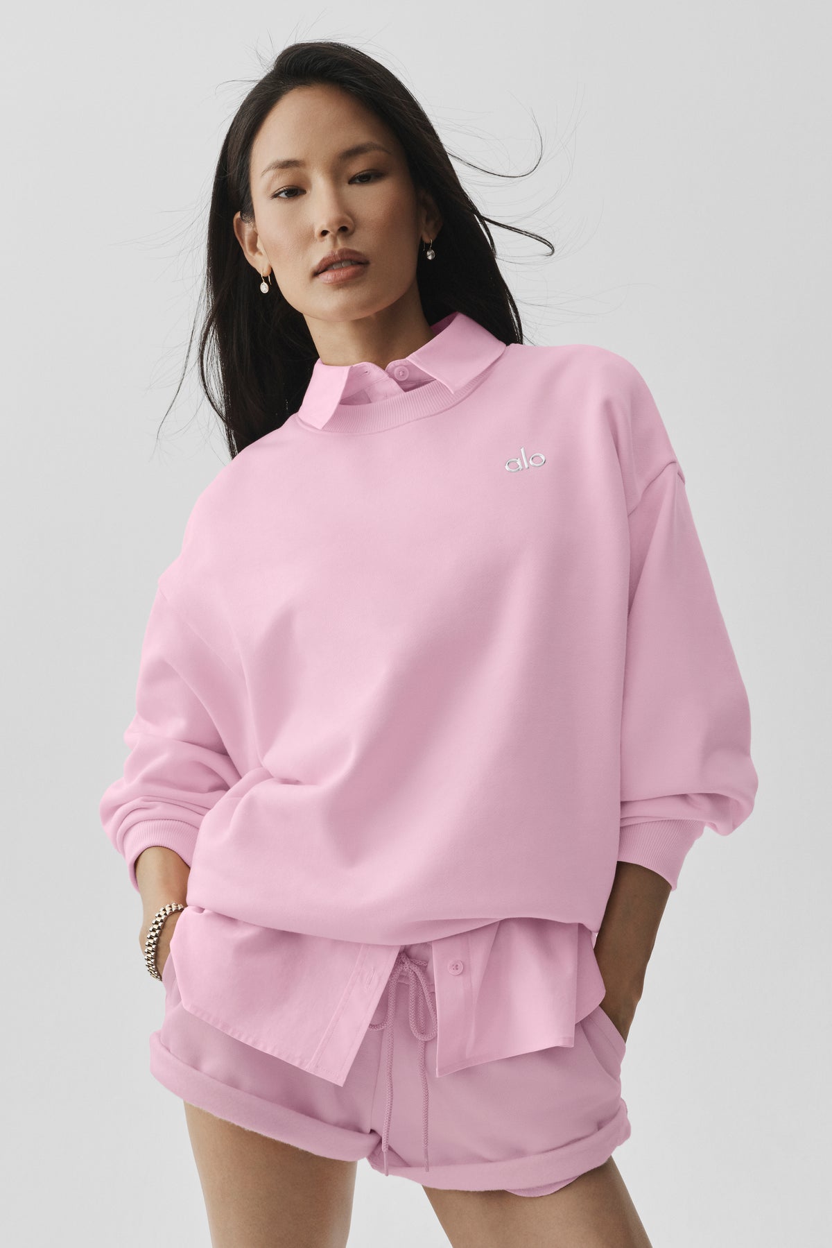 Accolade Crew Neck Pullover - Pink Marshmallow--2