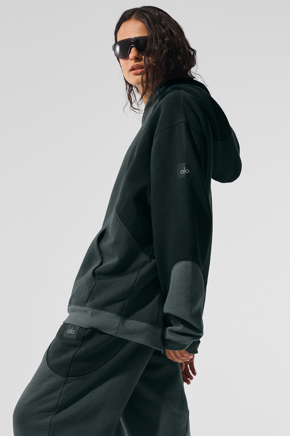 Make Waves Hoodie - Charcoal Green Tonal--2