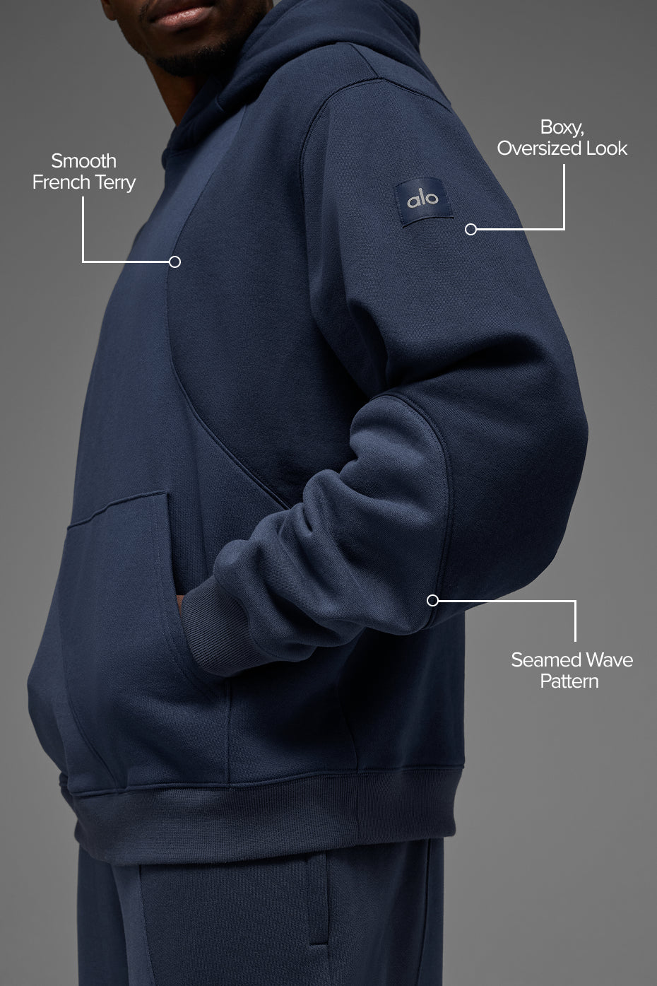Make Waves Hoodie - Navy Tonal--1