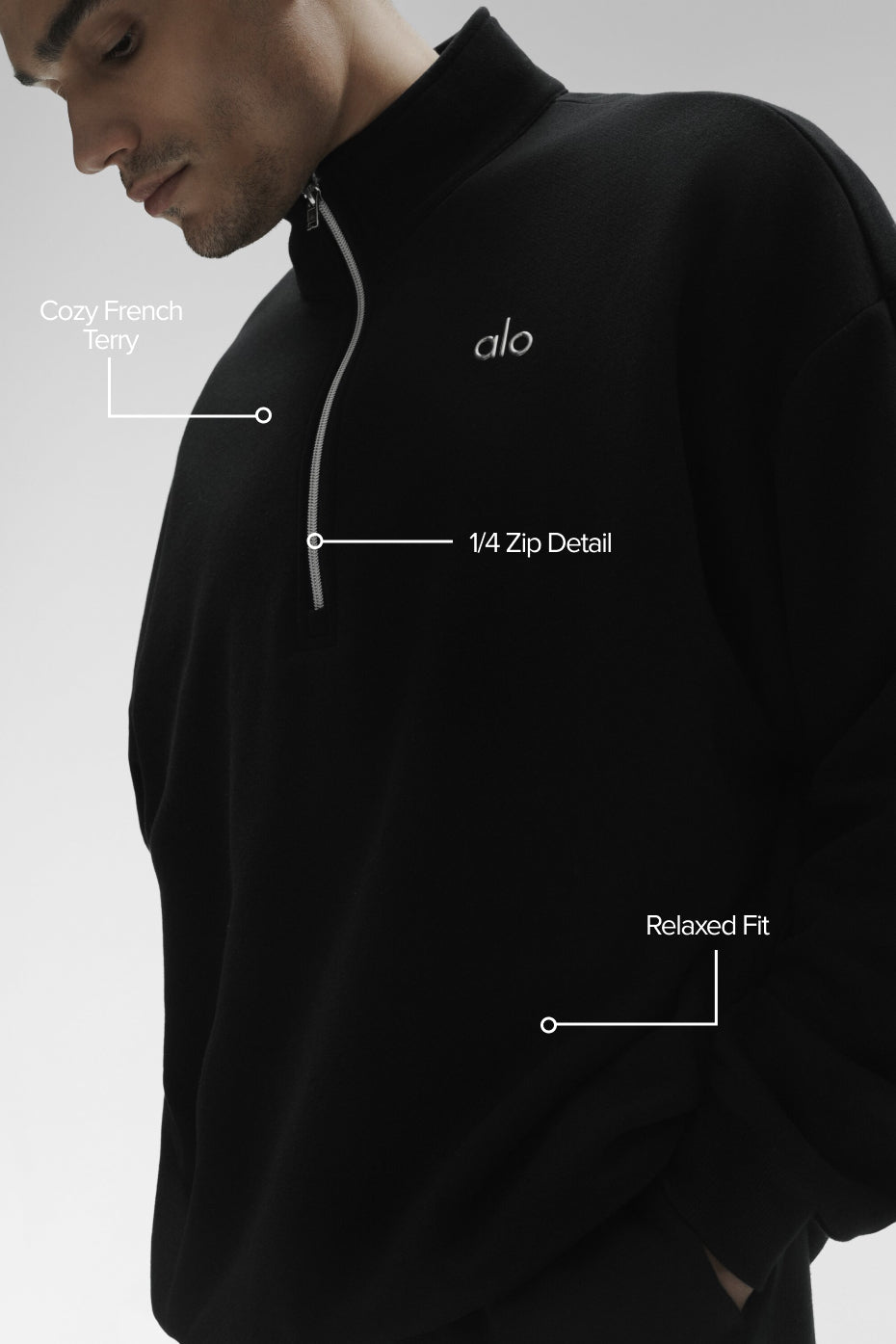 Accolade 1/4 Zip Pullover - Black--1