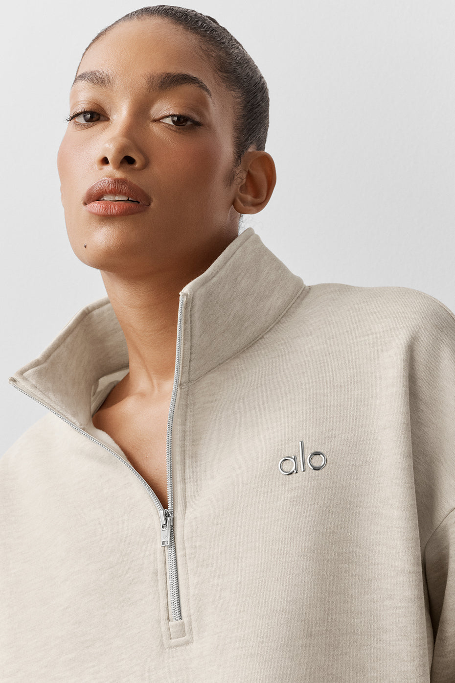 Accolade 1/4 Zip Pullover - Oatmeal Heather--3