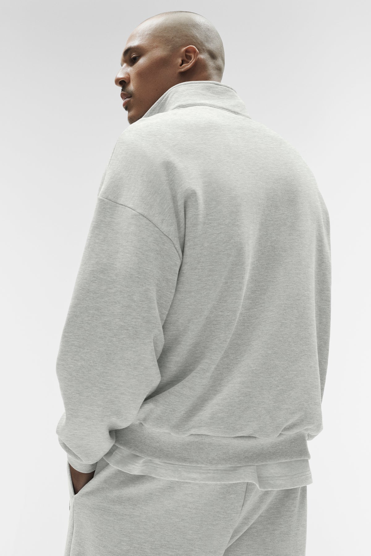Accolade 1/4 Zip Pullover - White Heather--1