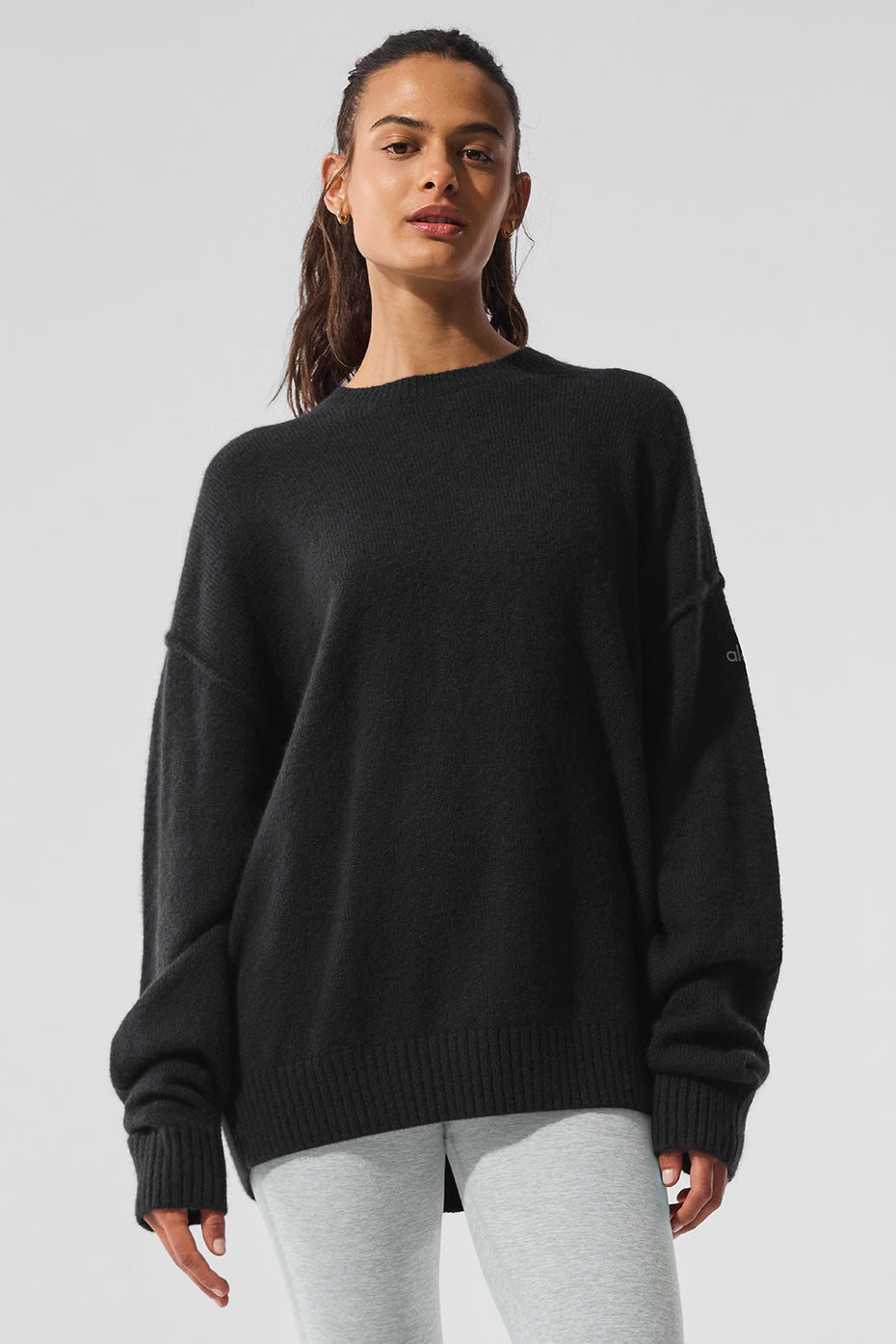 Unisex Wool Cashmere New Class Crewneck Sweater - Black--0