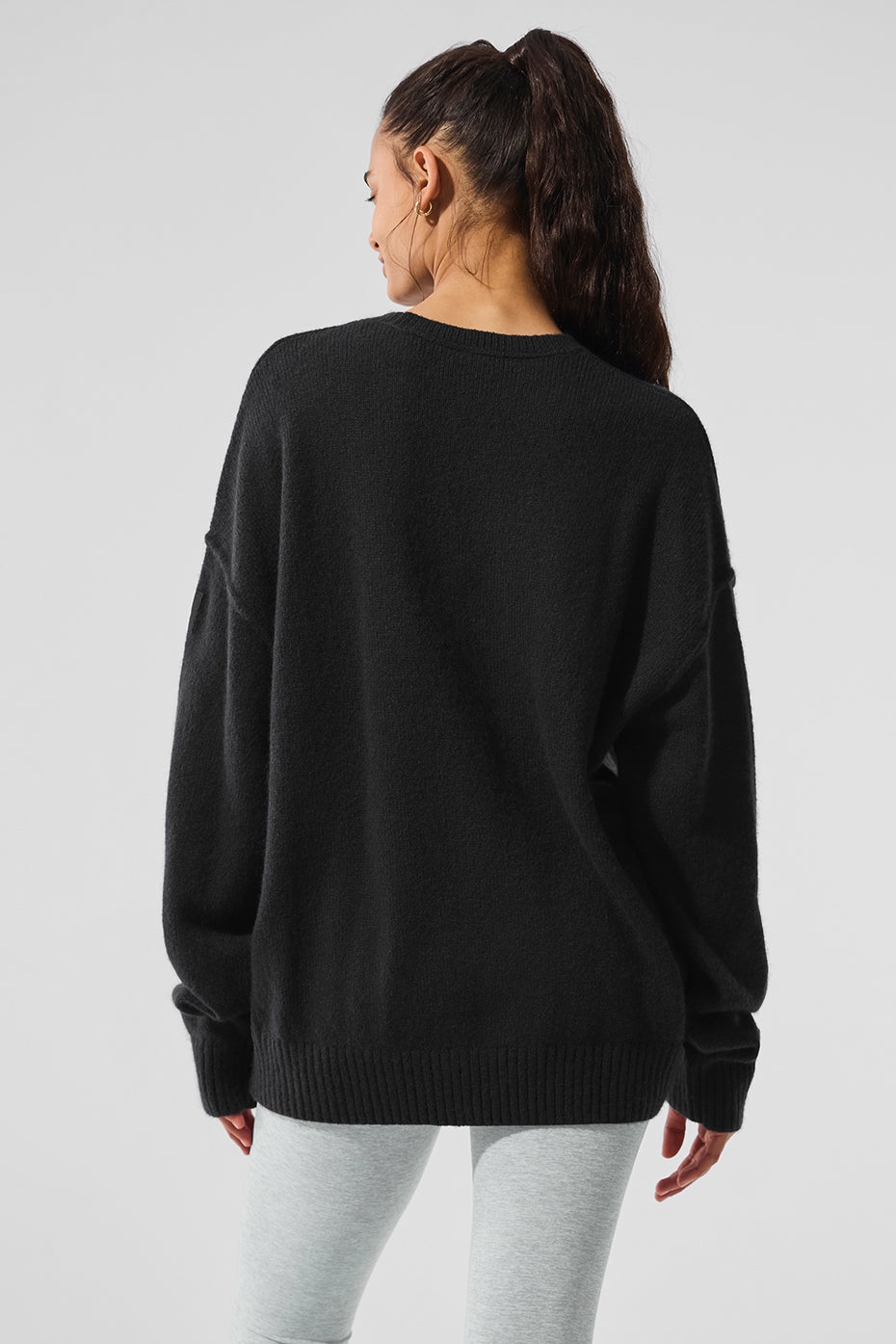 Unisex Wool Cashmere New Class Crewneck Sweater - Black--2