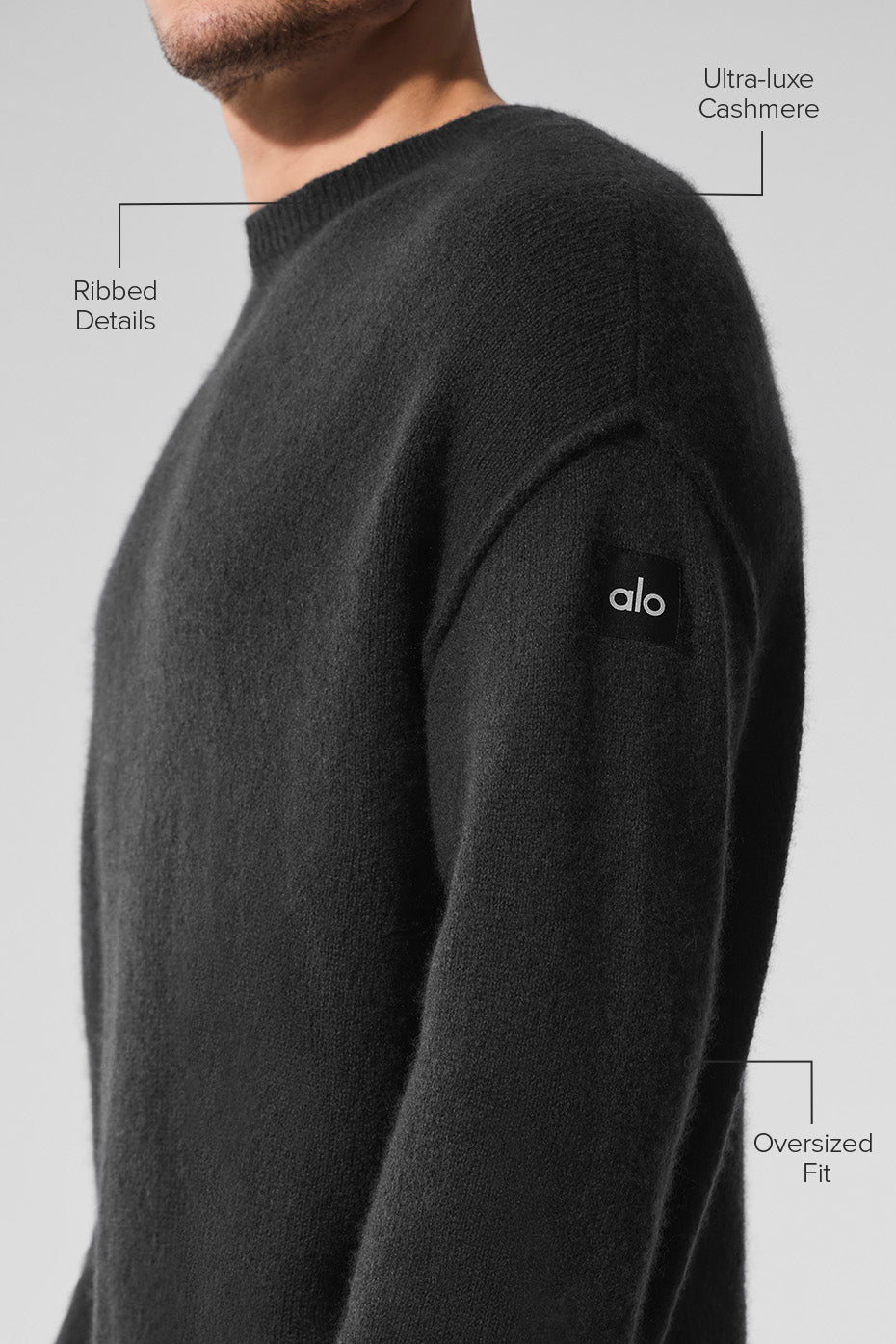 Unisex Wool Cashmere New Class Crewneck Sweater - Black--1