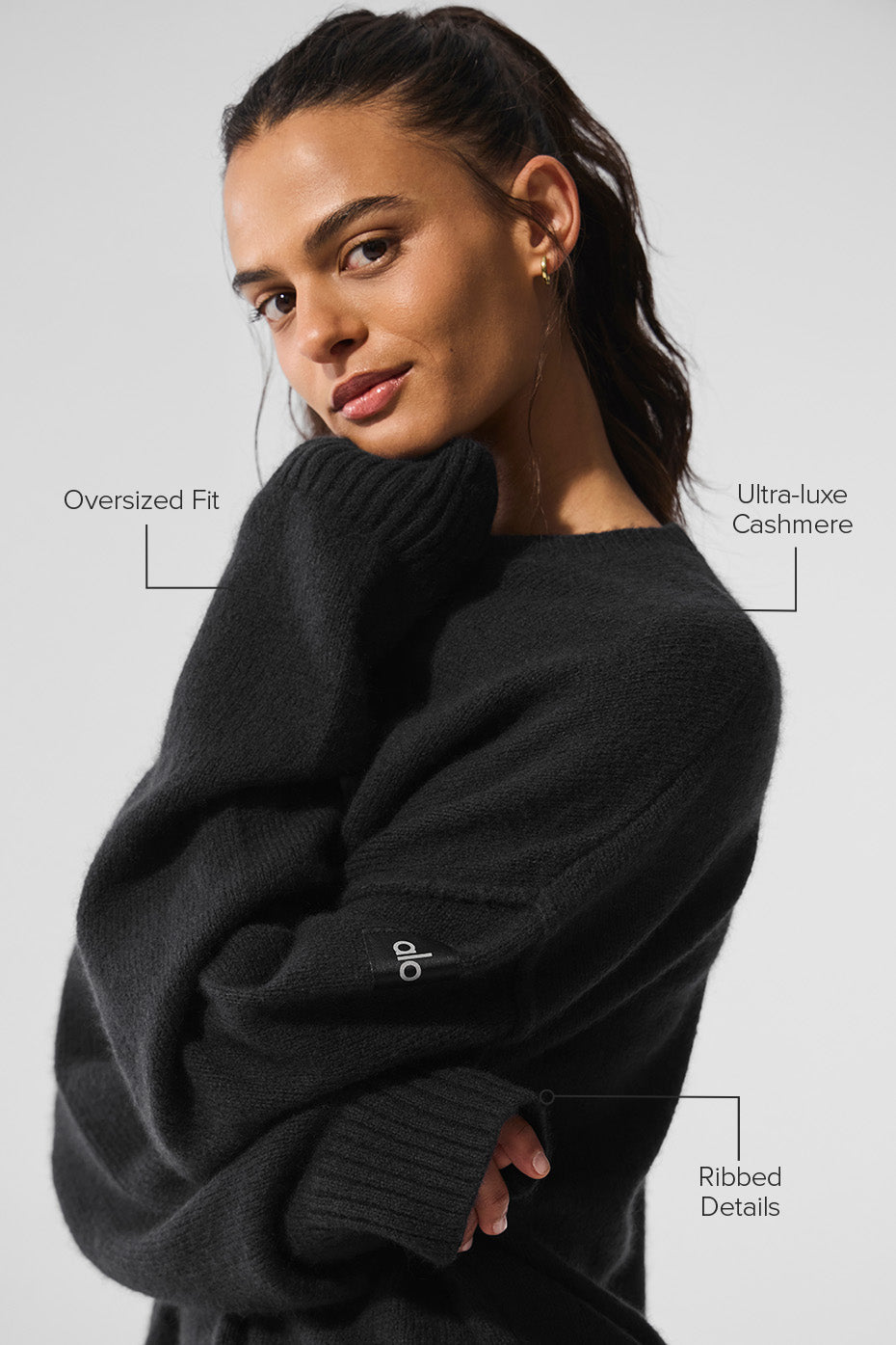 Unisex Wool Cashmere New Class Crewneck Sweater - Black--1