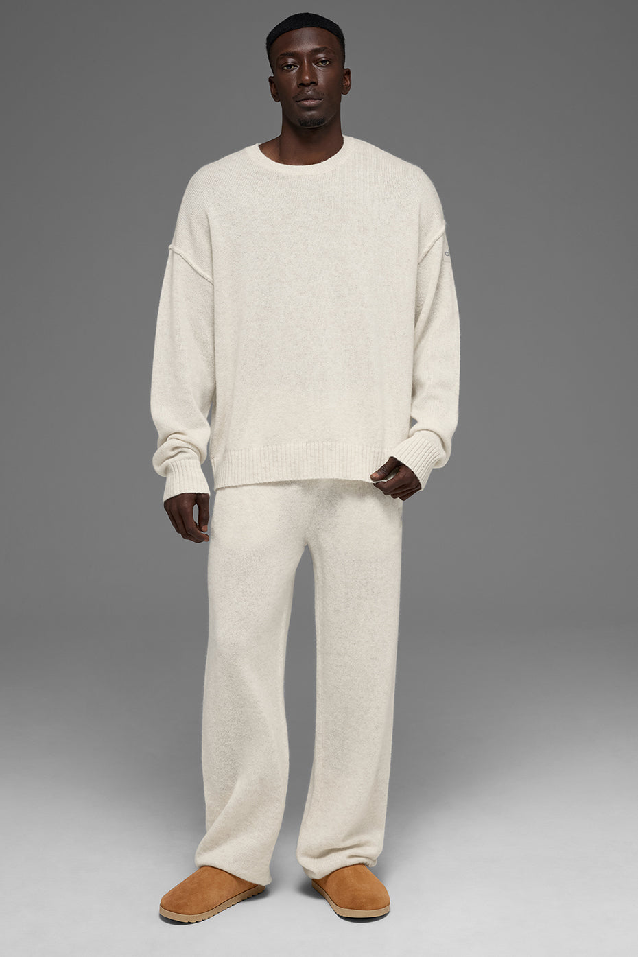 Unisex Wool Cashmere New Class Crewneck Sweater - Bone Heather--4