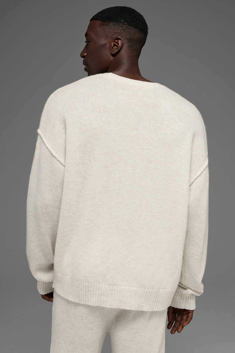 Unisex Wool Cashmere New Class Crewneck Sweater - Bone Heather--3