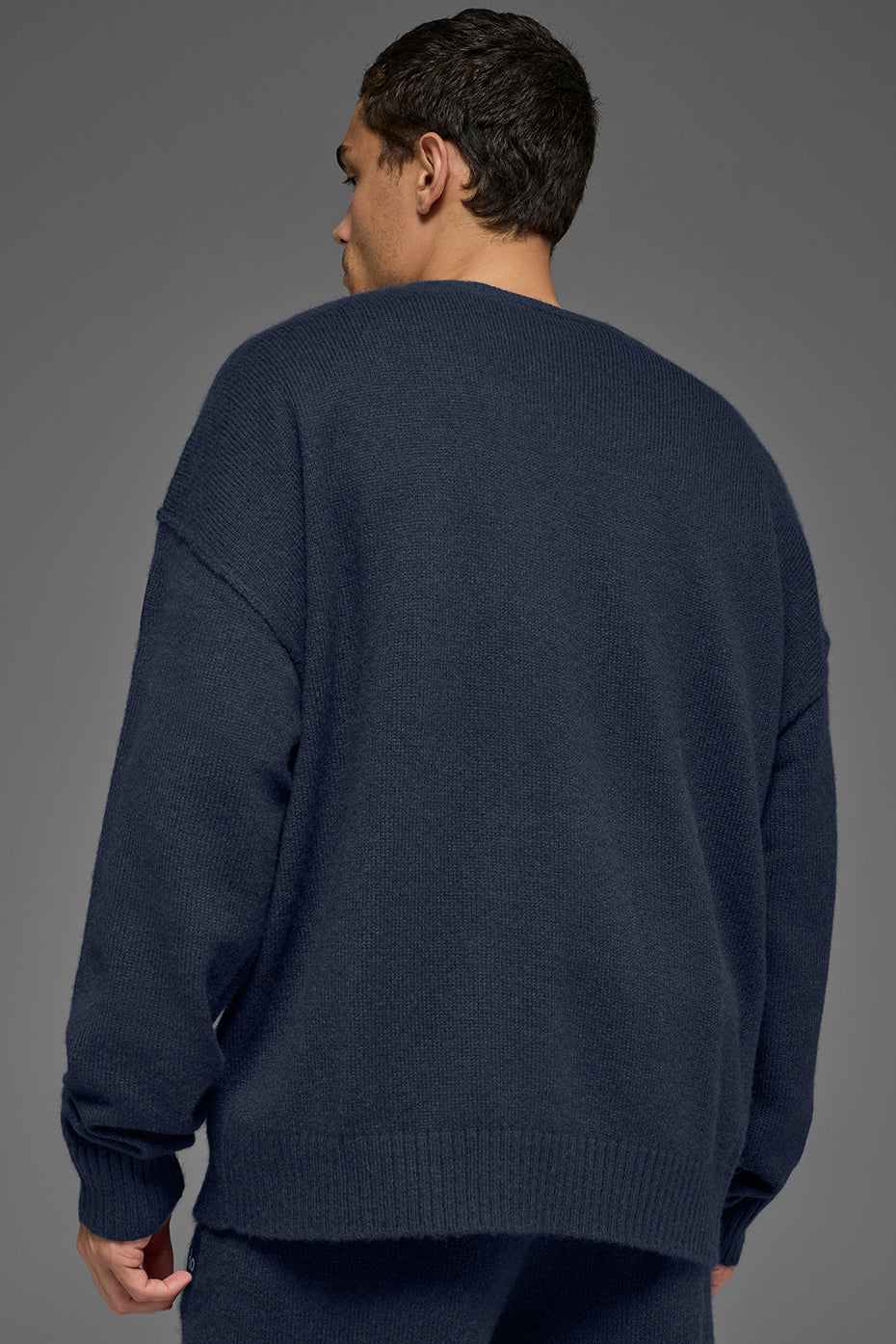 Unisex Wool Cashmere New Class Crewneck Sweater - Navy--2