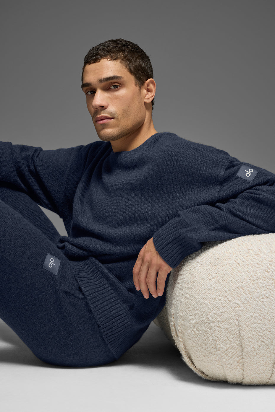 Unisex Wool Cashmere New Class Crewneck Sweater - Navy--3