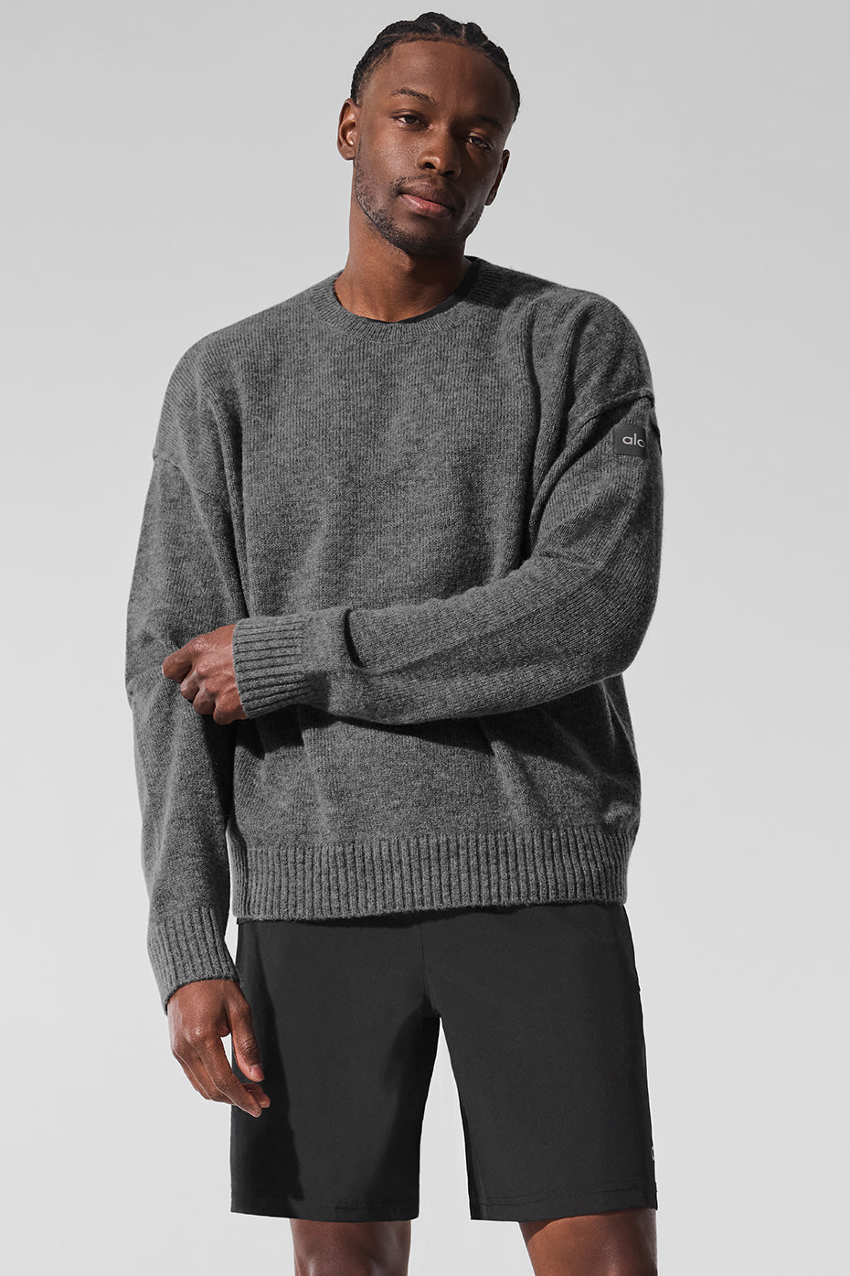 Unisex Wool Cashmere New Class Crewneck Sweater - Platinum Grey--0