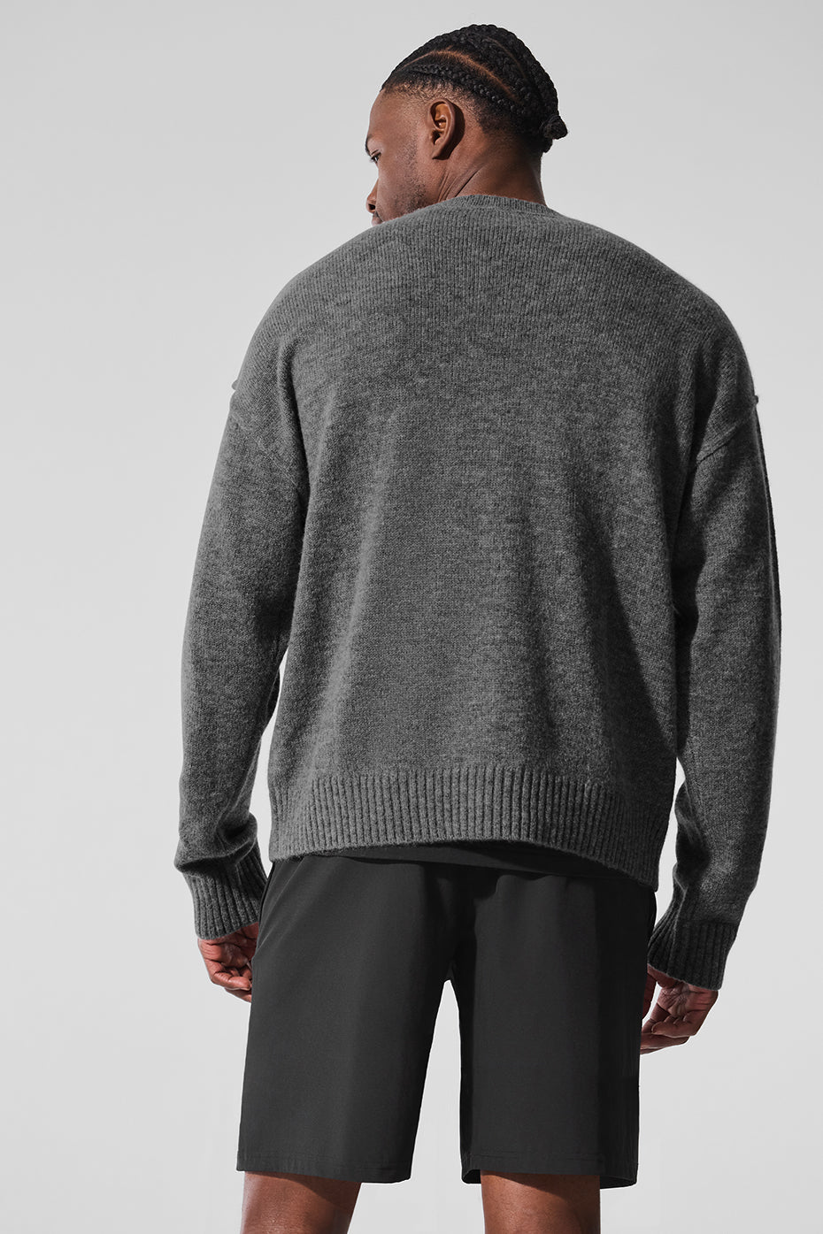 Unisex Wool Cashmere New Class Crewneck Sweater - Platinum Grey--2