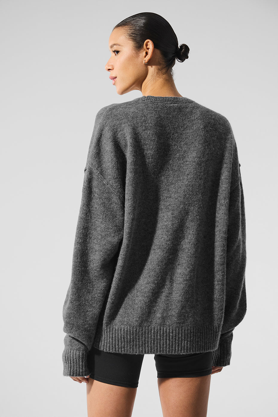 Unisex Wool Cashmere New Class Crewneck Sweater - Platinum Grey--2