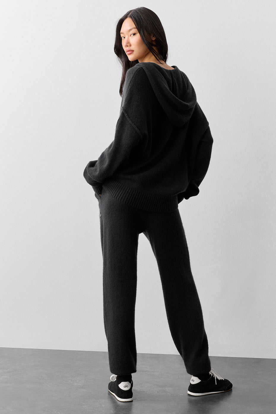 Wool Cashmere New Class Full Zip Hoodie - Black--3