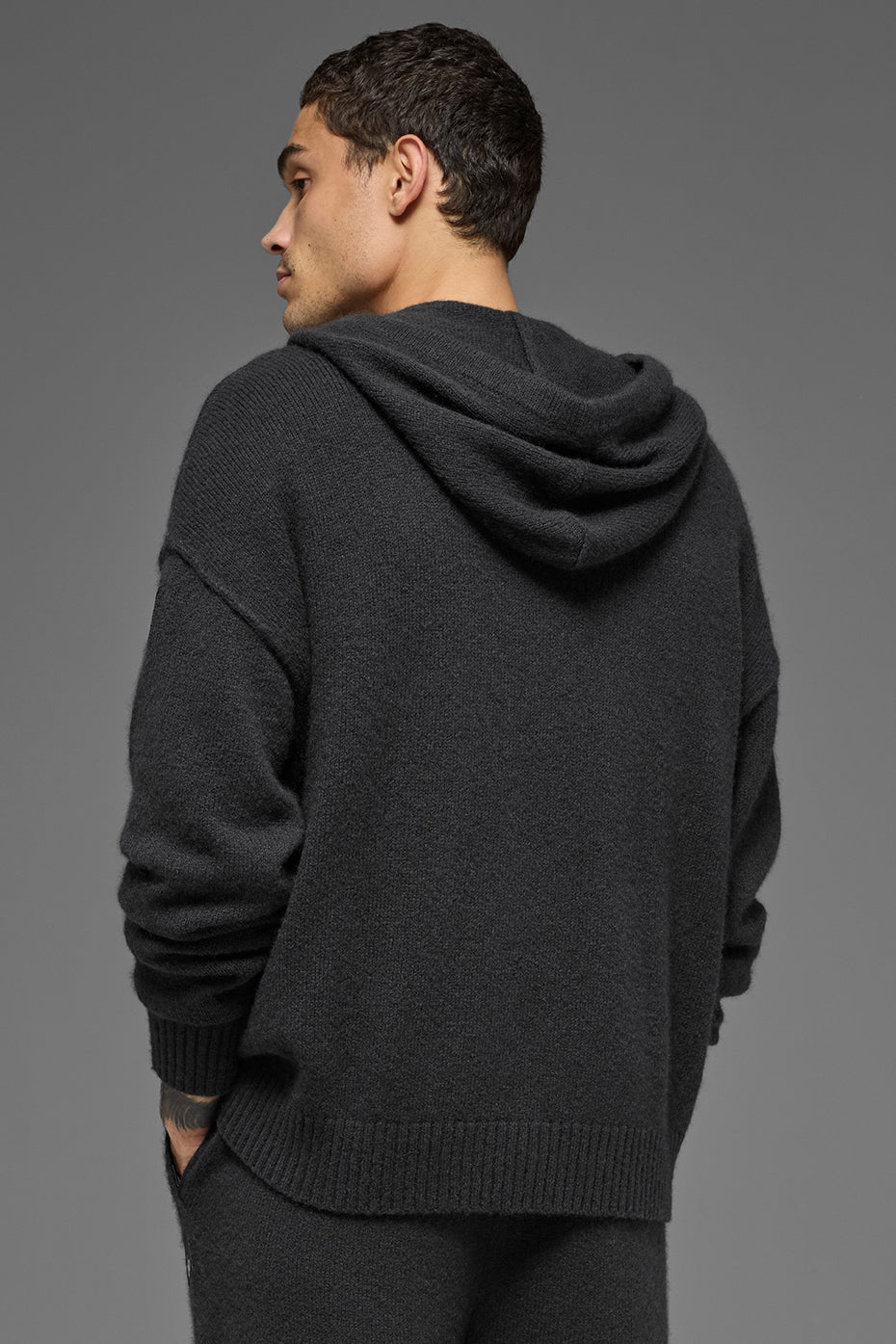 Wool Cashmere New Class Full Zip Hoodie - Black--2