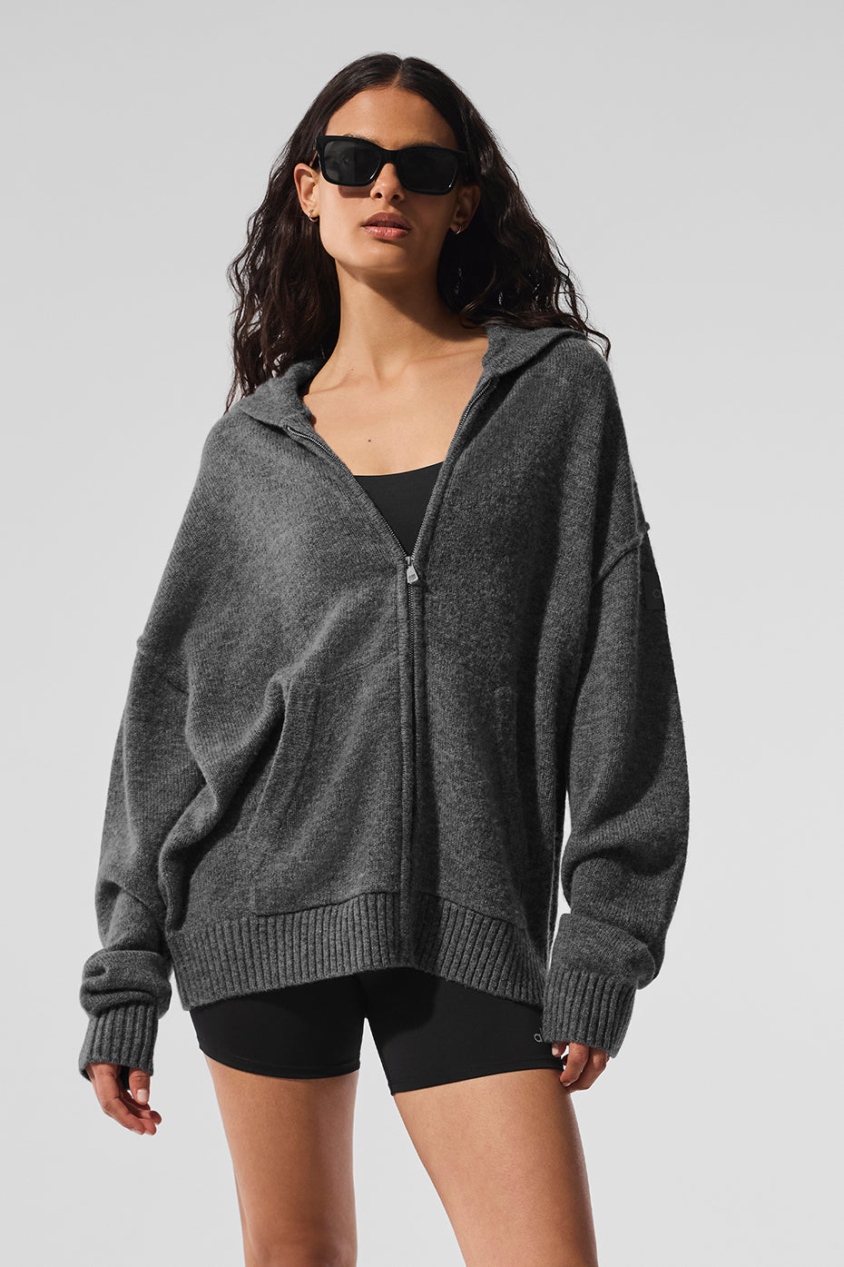 Wool Cashmere New Class Full Zip Hoodie - Platinum Grey--0