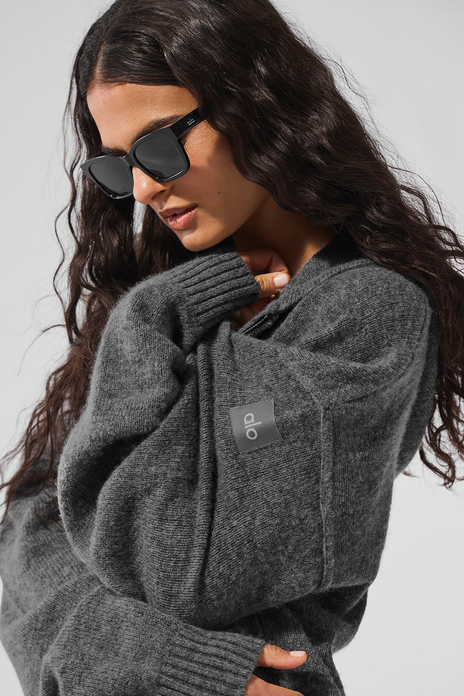 Wool Cashmere New Class Full Zip Hoodie - Platinum Grey--3