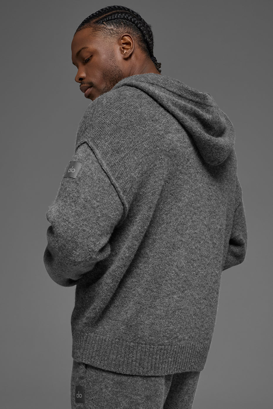 Wool Cashmere New Class Full Zip Hoodie - Platinum Grey--1