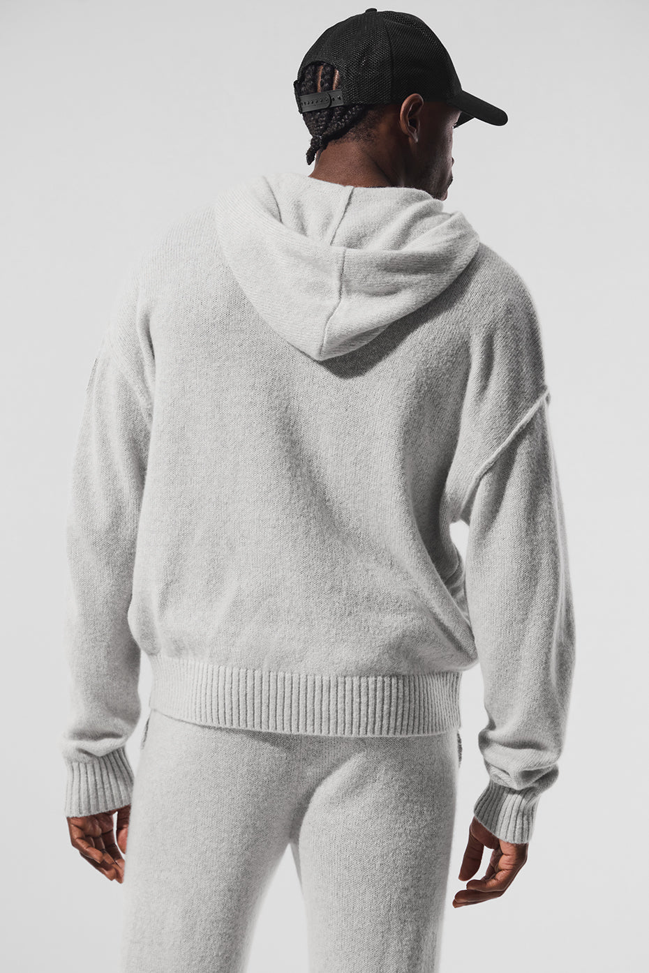 Wool Cashmere New Class Full Zip Hoodie - Pearl Grey Heather--2