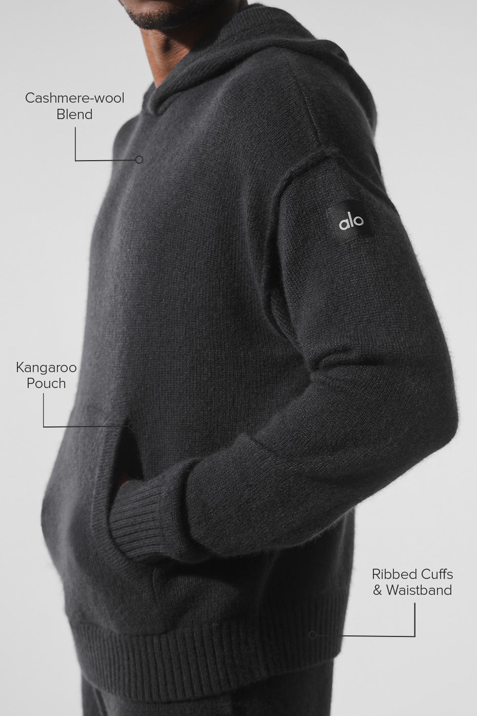 Wool Cashmere New Class Hoodie - Black--1