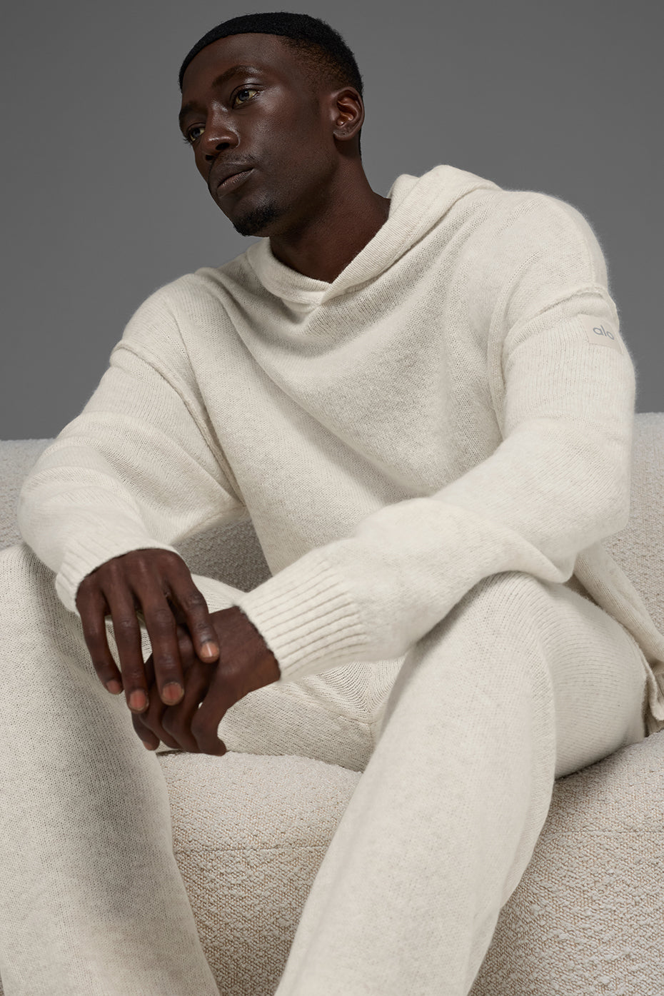 Wool Cashmere New Class Hoodie - Bone Heather--3