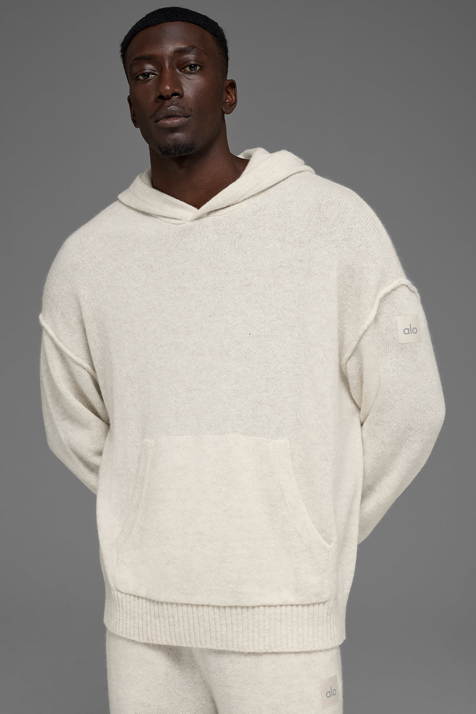 Wool Cashmere New Class Hoodie - Bone Heather--0