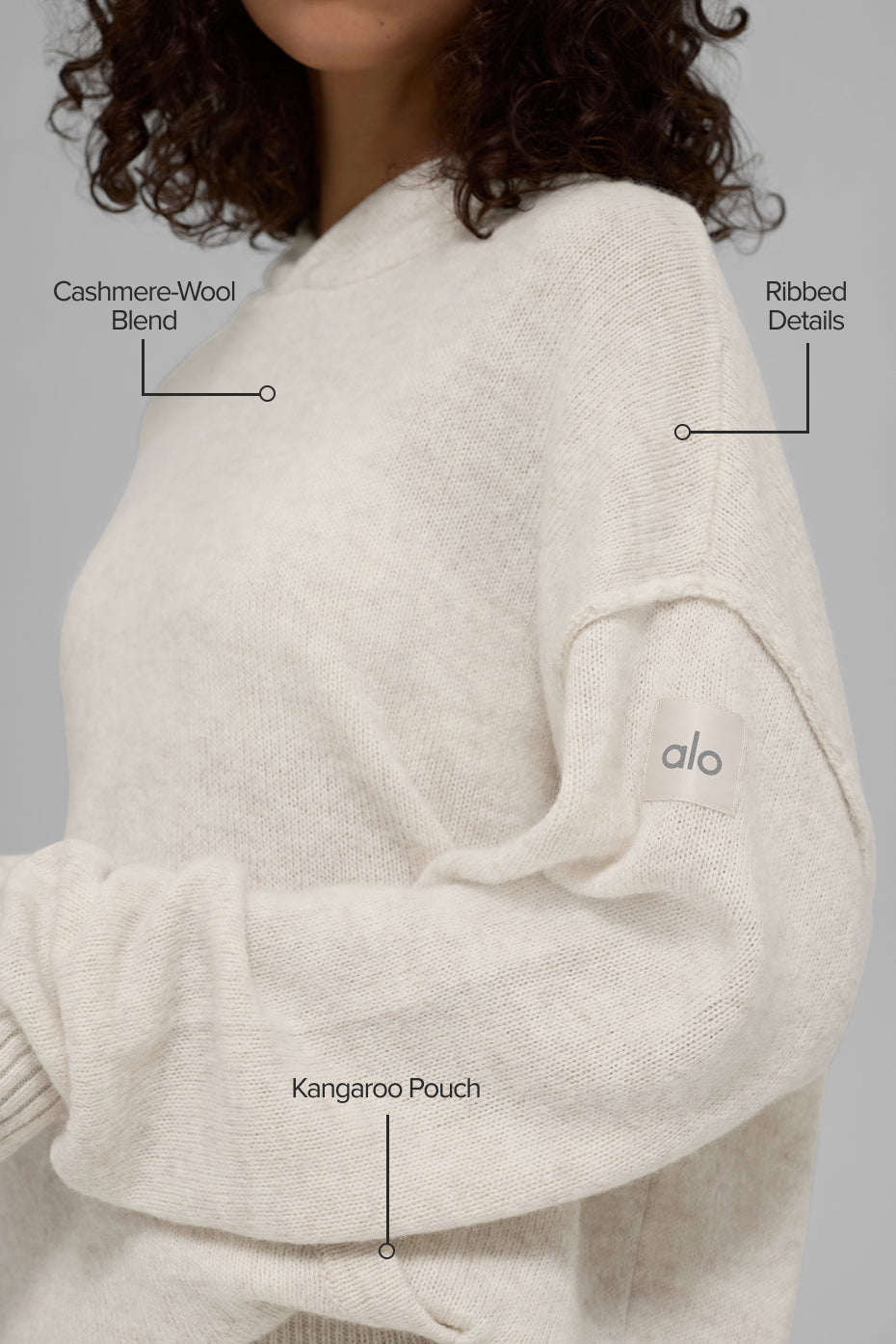 Wool Cashmere New Class Hoodie - Bone Heather--1
