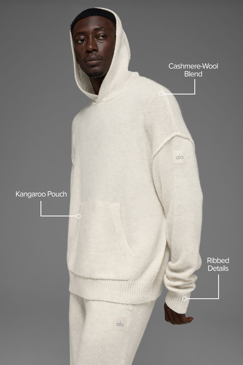 Wool Cashmere New Class Hoodie - Bone Heather--1