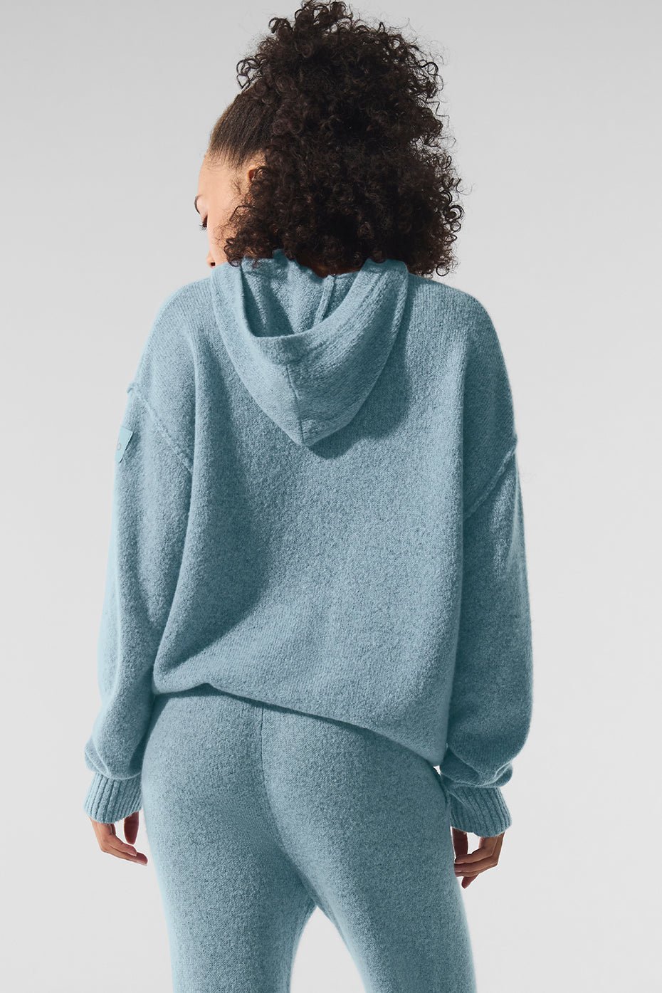 Wool Cashmere New Class Hoodie - Celestial Blue Granite Heather--3