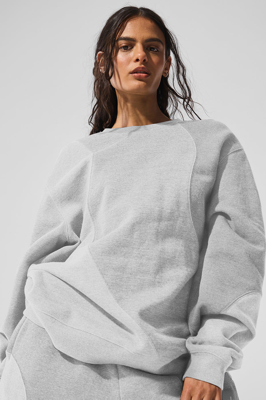 Make Waves Crew Neck Pullover - Athletic Heather Grey Tonal--3