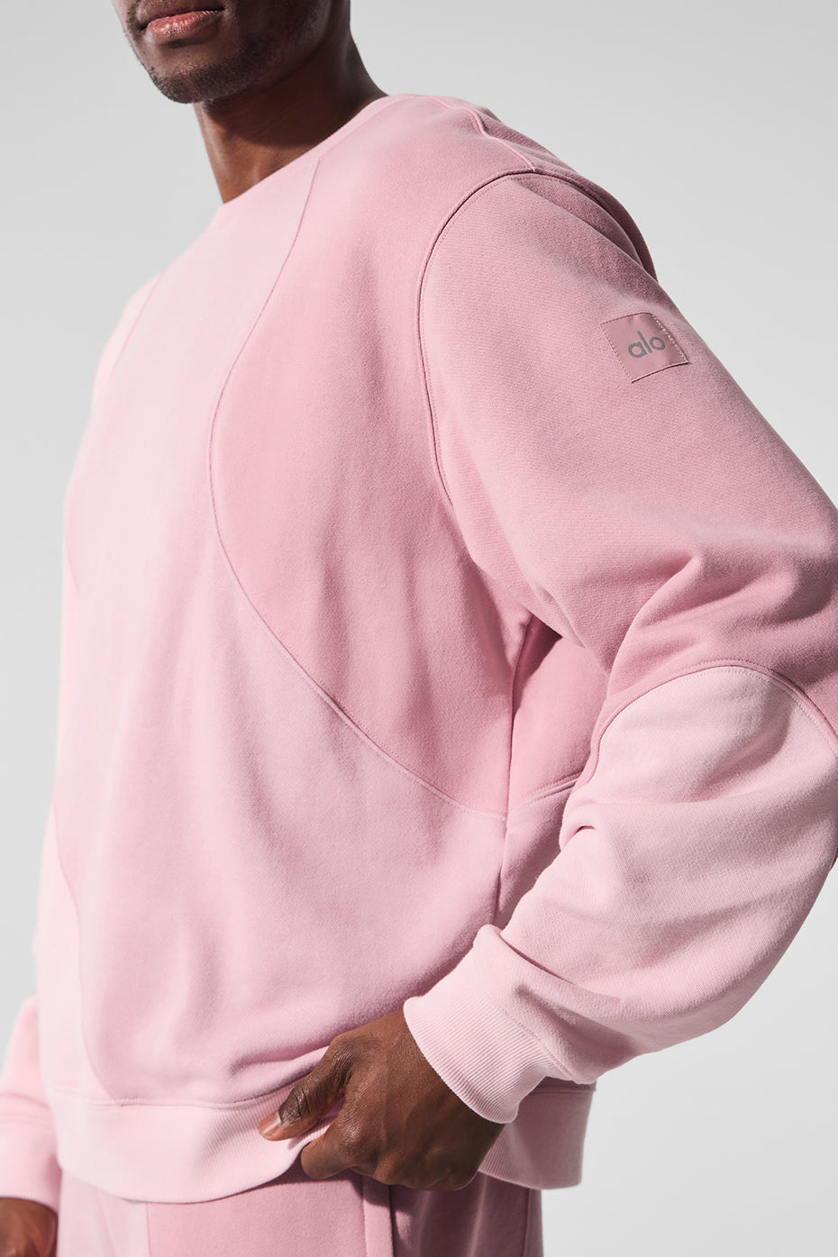Make Waves Crew Neck Pullover - Sunset Pink Tonal--2