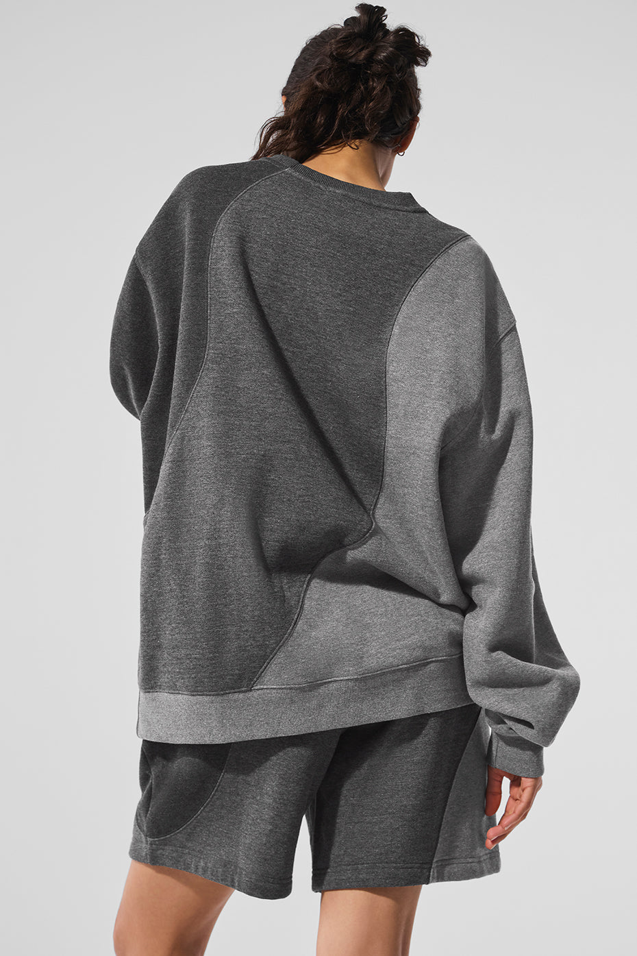 Make Waves Crew Neck Pullover - Dark Heather Grey Tonal--1