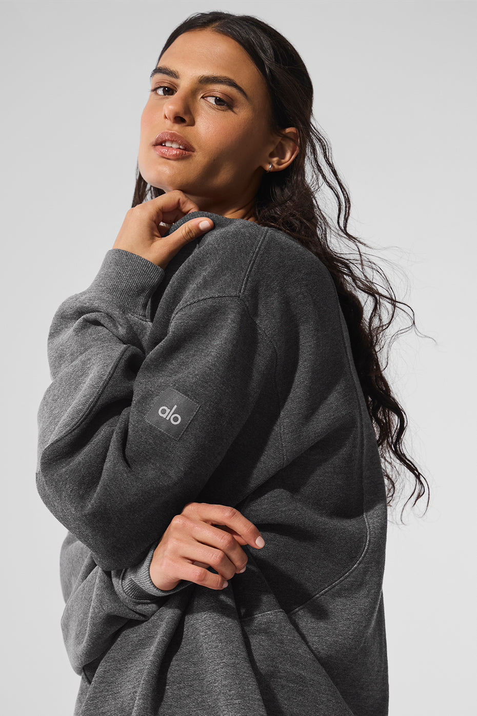Make Waves Crew Neck Pullover - Dark Heather Grey Tonal--2